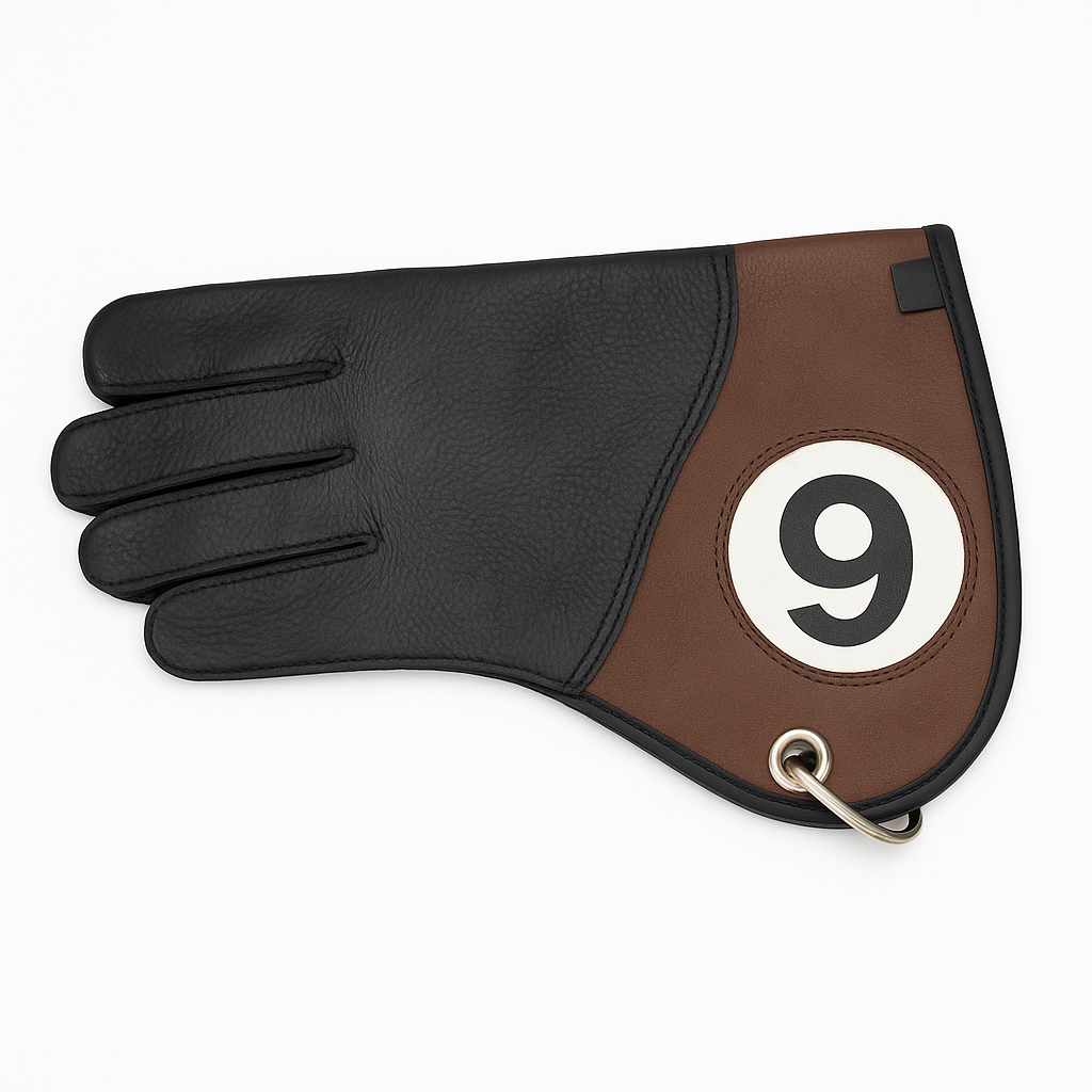 Double-Layer Leather Glove with Ring